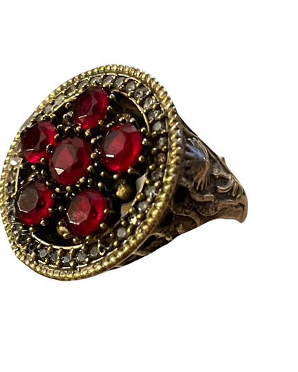 Turkish sterling silver ottoman gemstone fancy ornate sultans design chunky ring