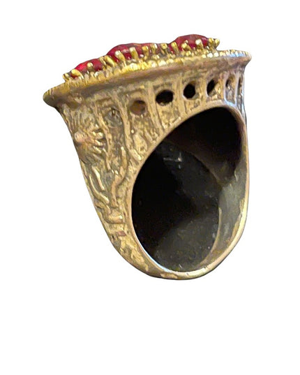 Turkish sterling silver ottoman gemstone fancy ornate sultans design chunky ring