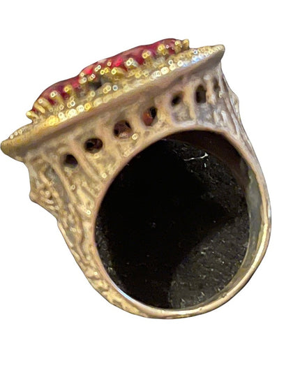 Turkish sterling silver ottoman gemstone fancy ornate sultans design chunky ring