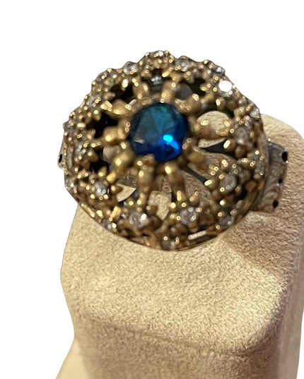 Turkish sterling silver ottoman gemstone fancy ornate sultans design chunky ring