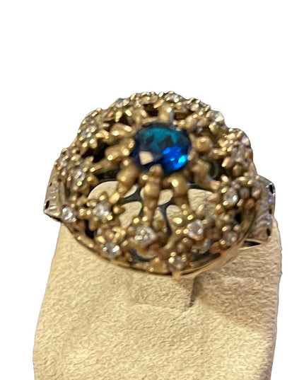 Turkish sterling silver ottoman gemstone fancy ornate sultans design chunky ring