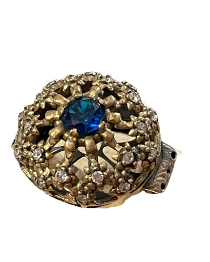 Turkish sterling silver ottoman gemstone fancy ornate sultans design chunky ring