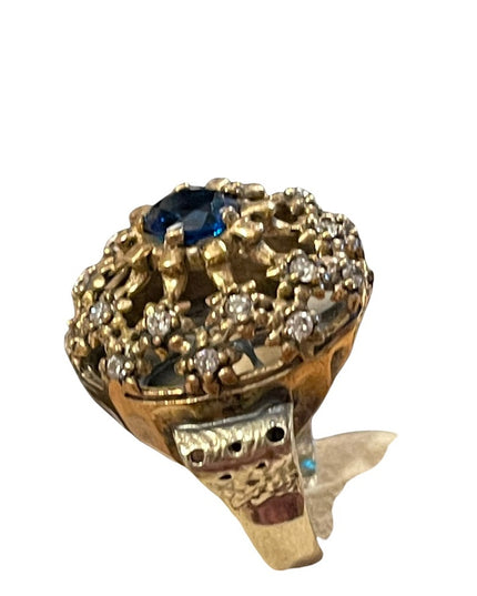 Turkish sterling silver ottoman gemstone fancy ornate sultans design chunky ring