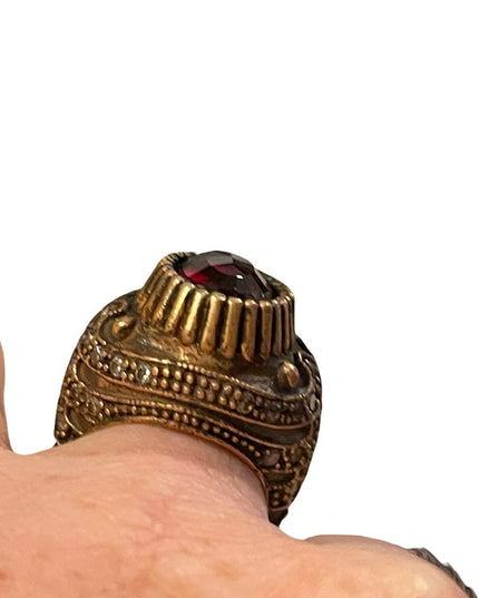 Turkish sterling silver ottoman gemstone fancy ornate sultans design chunky ring