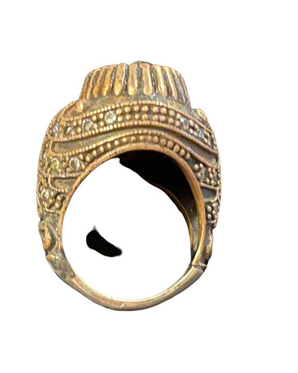 Turkish sterling silver ottoman gemstone fancy ornate sultans design chunky ring