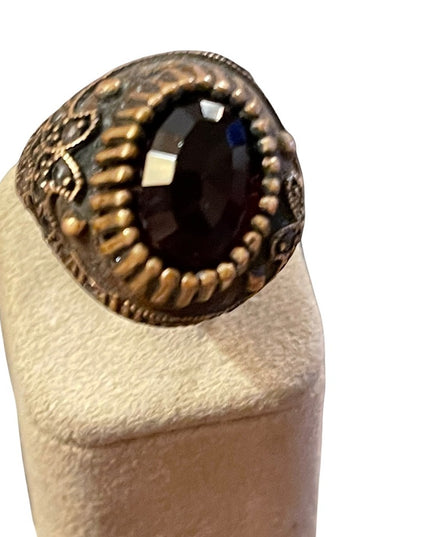 Turkish sterling silver ottoman gemstone fancy ornate sultans design chunky ring