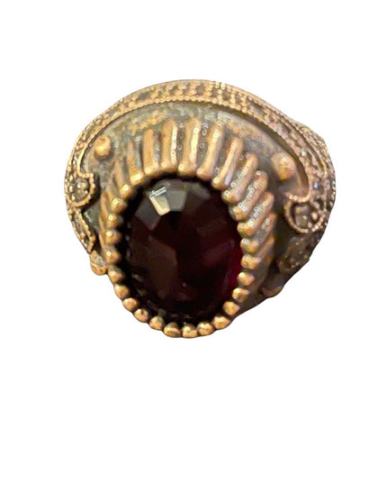 Turkish sterling silver ottoman gemstone fancy ornate sultans design chunky ring