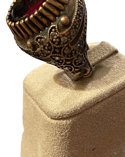 Turkish sterling silver ottoman gemstone fancy ornate sultans design chunky ring