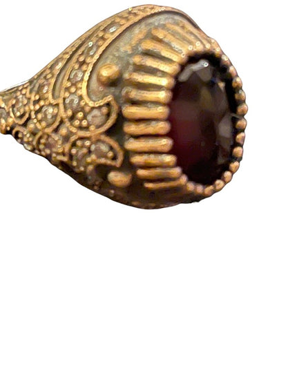 Turkish sterling silver ottoman gemstone fancy ornate sultans design chunky ring
