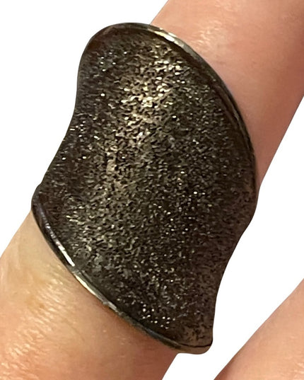 Charles Garnier Blk oxidized sterling silver constellation coll modernist ring