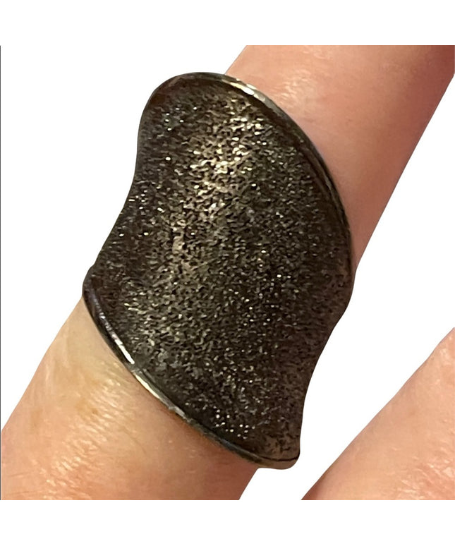 Charles Garnier Blk oxidized sterling silver constellation coll modernist ring