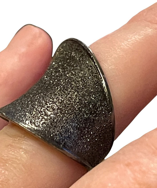 Charles Garnier Blk oxidized sterling silver constellation coll modernist ring