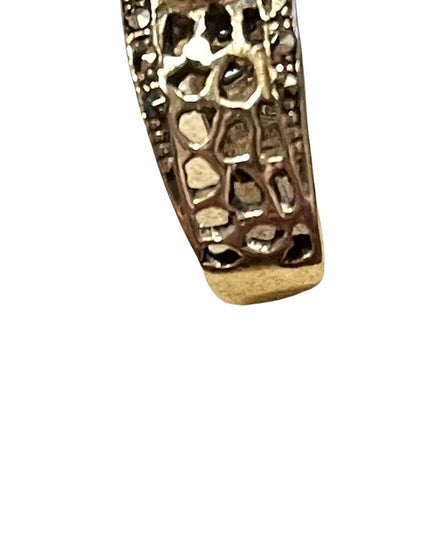 Fancy band Garnet sterling silver FAS marcasite ring