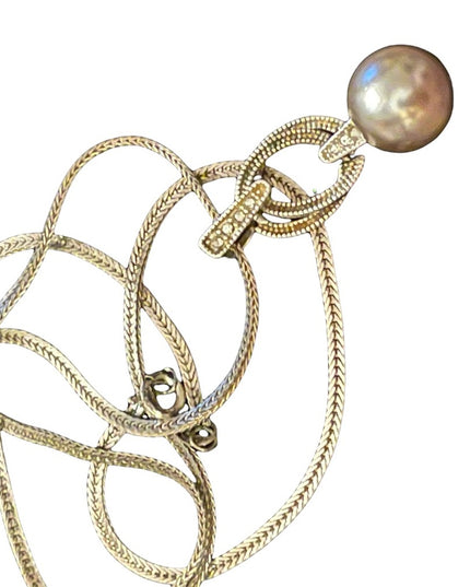 NVC Sterling silver pearl fancy ornate marcasite serpentine chain necklace