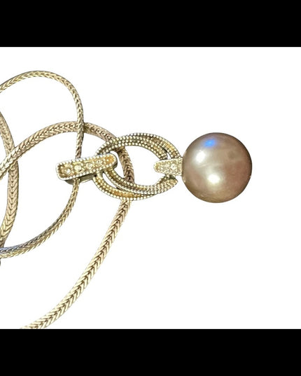 NVC Sterling silver pearl fancy ornate marcasite serpentine chain necklace