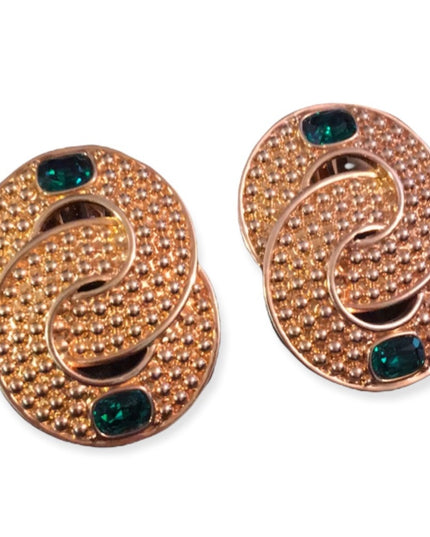 Vintage 1980s (Authentic SAL) Swarovski gold metal crystal earrings