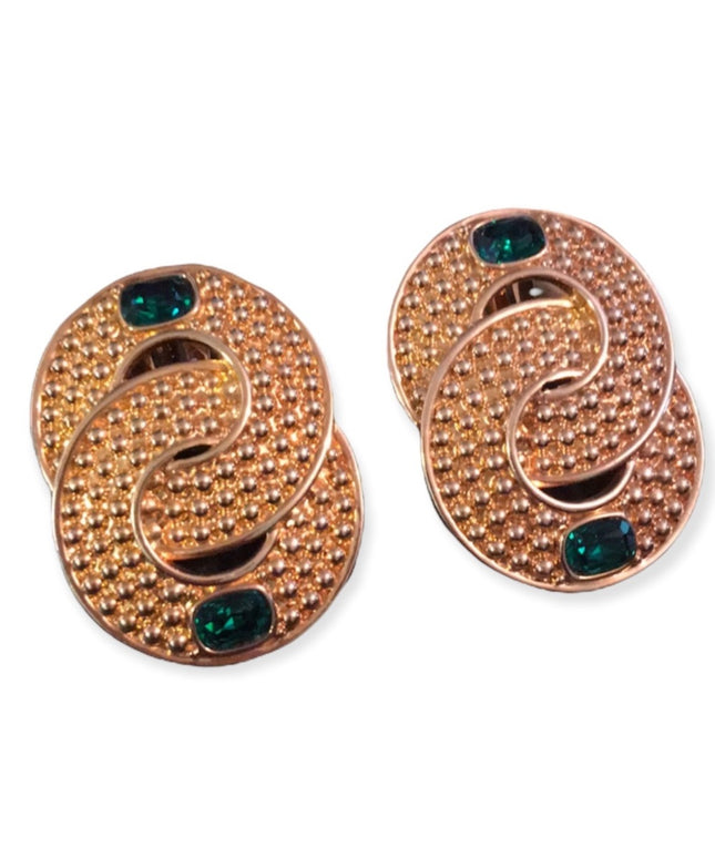 Vintage 1980s (Authentic SAL) Swarovski gold metal crystal earrings