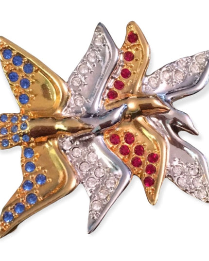 Vintage Swarovski (swan) crystal bird brooch