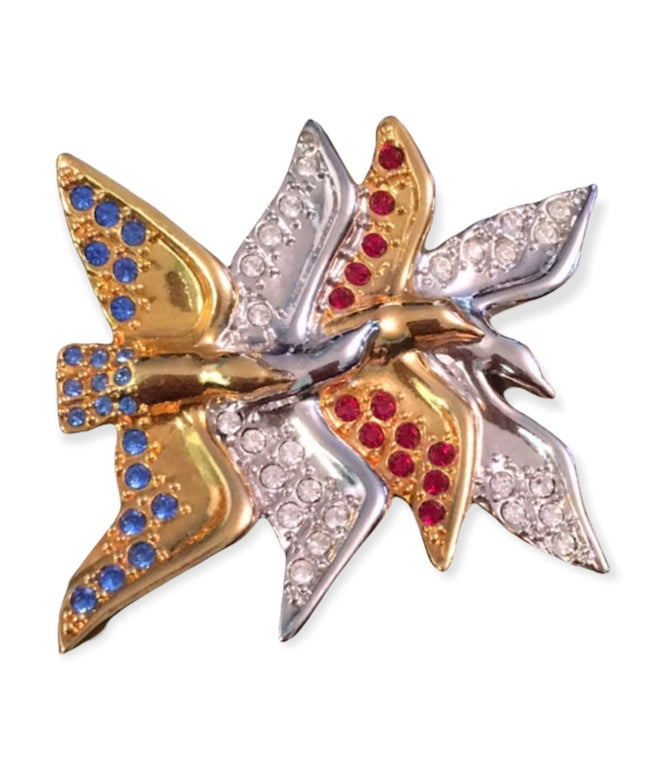 Vintage Swarovski (swan) crystal bird brooch