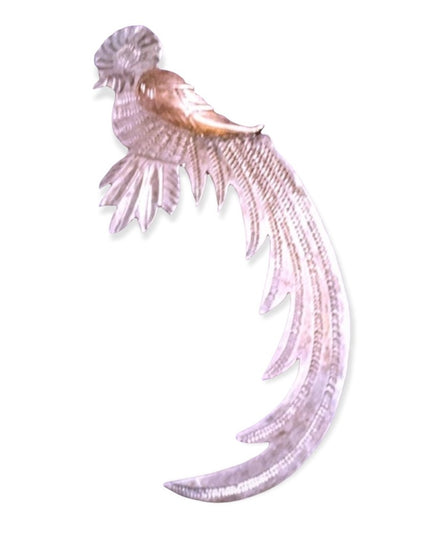 Antique sterling bird brooch 5cm c clip etched