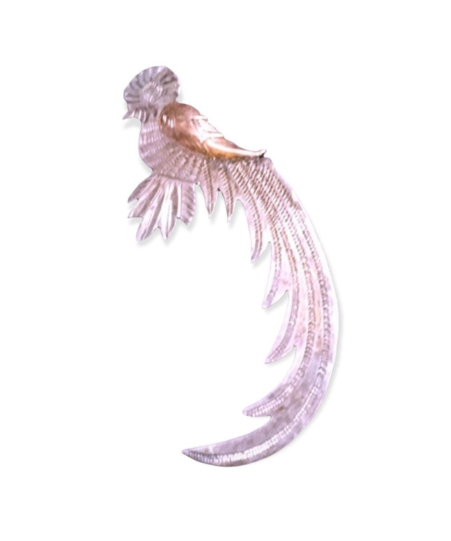 Antique sterling bird brooch 5cm c clip etched