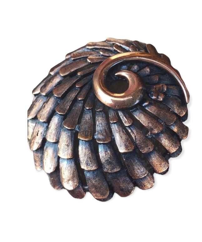 Vintage Copper color spiral brooch 1960s