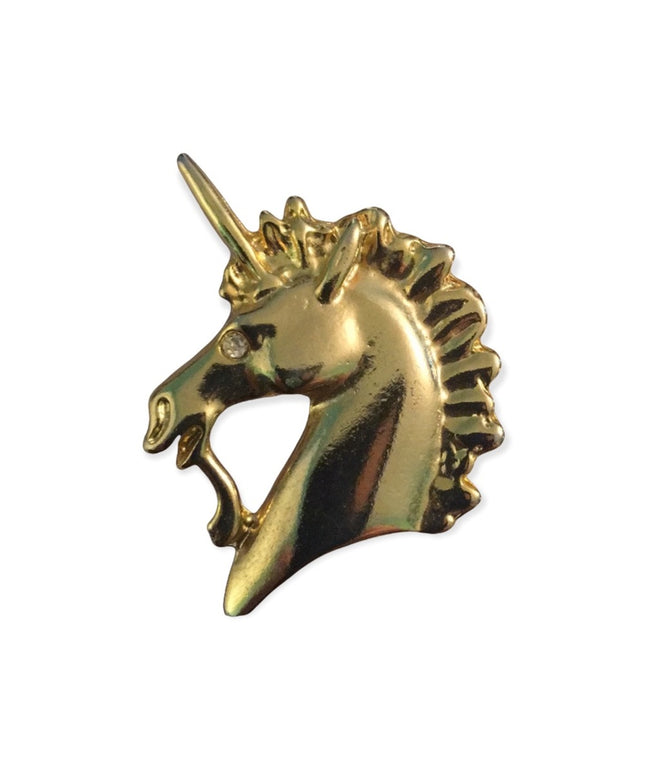 Vintage gold tone Unicorn brooch