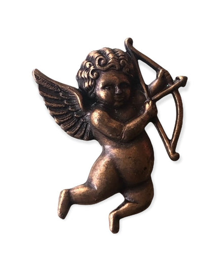 Vintage cupid angel brooch
