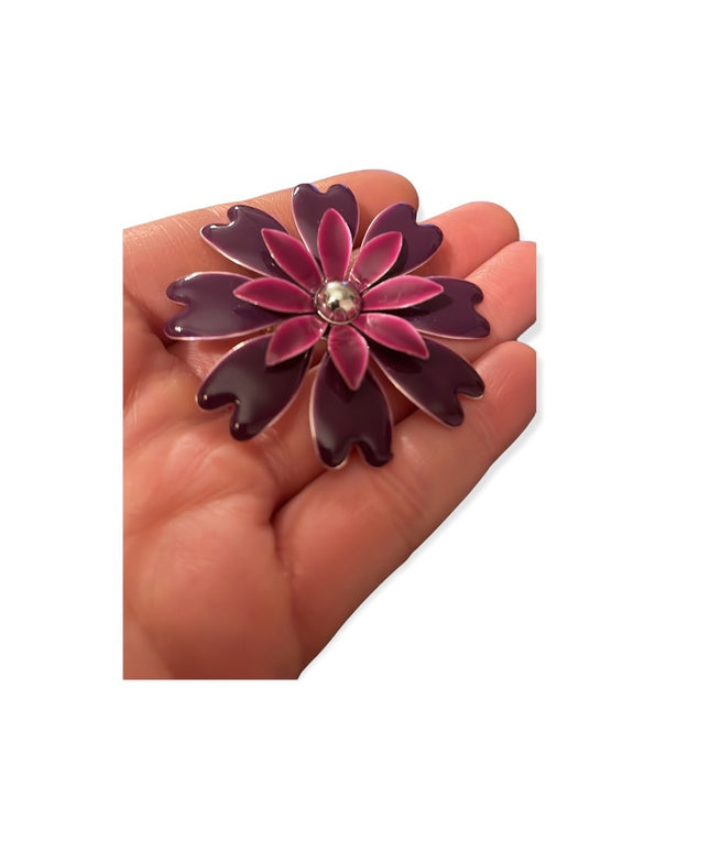 Vintage Purple flower metal flower brooch