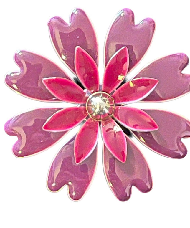 Vintage Purple flower metal flower brooch