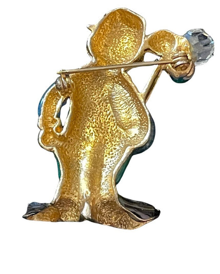 Soo cute! Enamel clown brooch with a balloon
