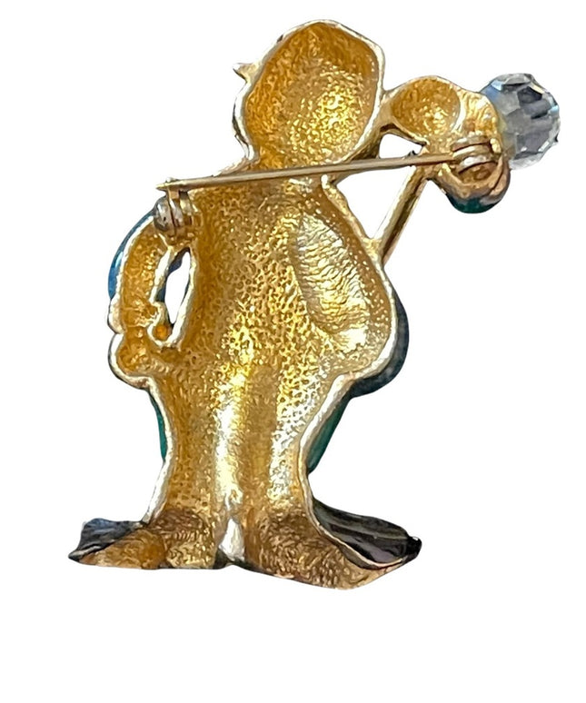 Soo cute! Enamel clown brooch with a balloon