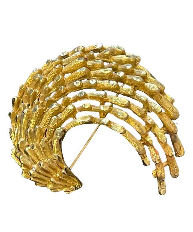 Vintage gold finish CORO fancy design brooch