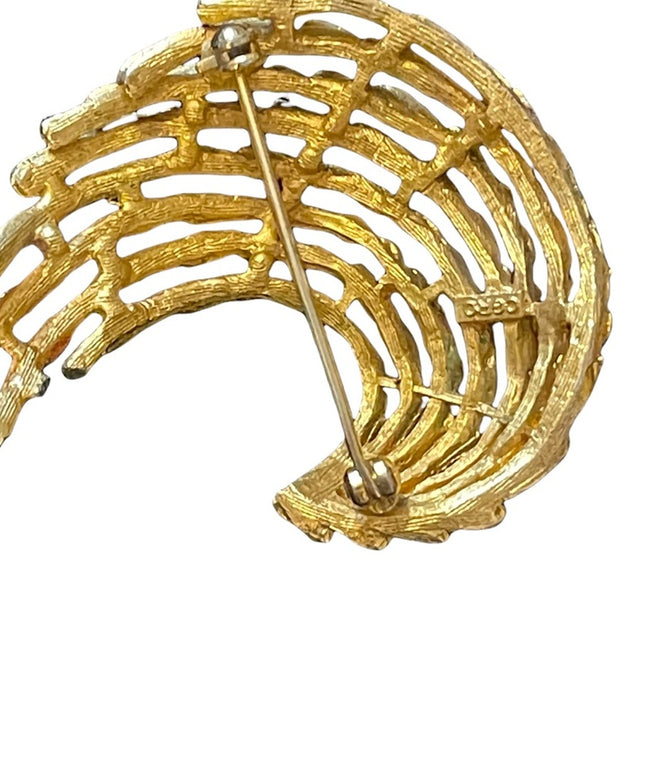 Vintage gold finish CORO fancy design brooch