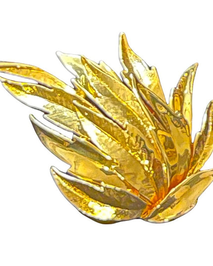 Vintage fancy gold leaf brooch