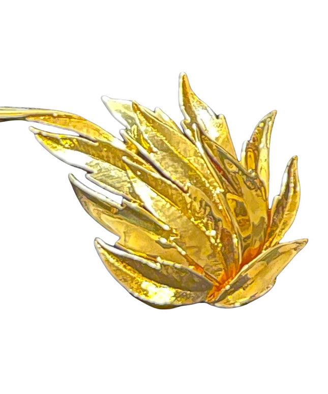 Vintage fancy gold leaf brooch