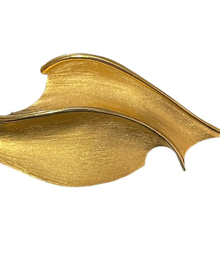 CORO CRAFT  brushed gold fancy modernist large brooch