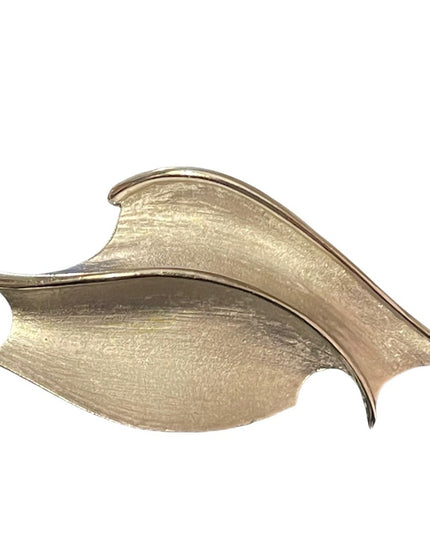CORO CRAFT  brushed silver fancy modernist large brooch