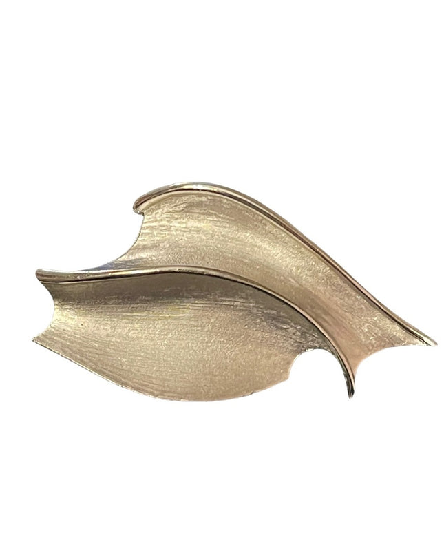 CORO CRAFT  brushed silver fancy modernist large brooch