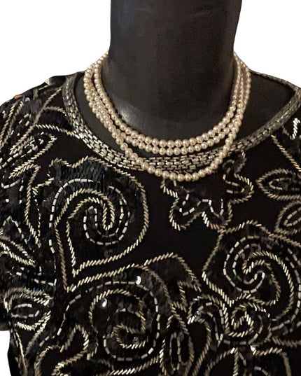 Sarah Coventry 3 strand faux pearl necklace Vintage