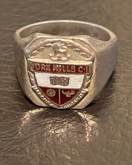Vintage Birks Sterling silver 925 York Mills CI ring class ring