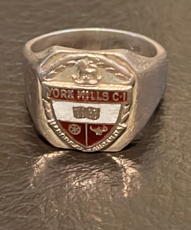 Vintage Birks Sterling silver 925 York Mills CI ring class ring