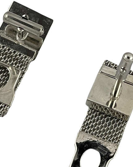 Vintage silver finish chunky crystal cufflinks 1970s