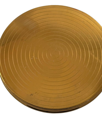 Vintage gold finish Canada map compact makeup powder collectible