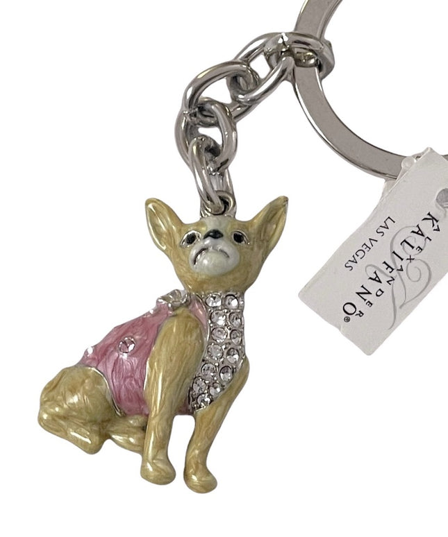 Alexander Kalifano Las Vegas “Ay Chiwawa” Key chain dog NWT rhinestones enamel