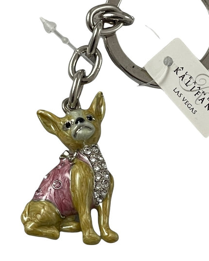 Alexander Kalifano Las Vegas “Ay Chiwawa” Key chain dog NWT rhinestones enamel
