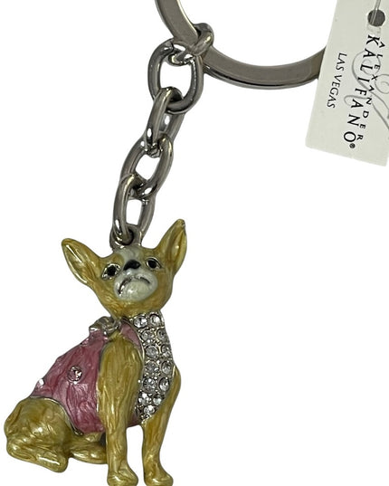 Alexander Kalifano Las Vegas “Ay Chiwawa” Key chain dog NWT rhinestones enamel