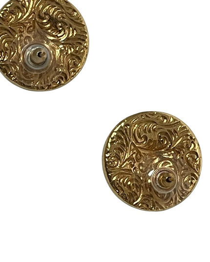 Vintage pink blue AB crystal large circle earrings