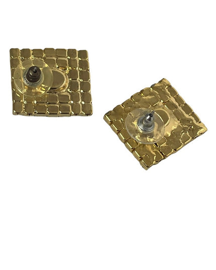 Sparkle vintage black clear crystal square earrings