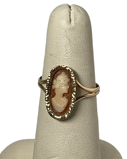 14k Gold Cameo ring Vintage sardonyx Sz 6.5